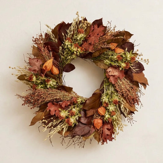 Dried and Preserved Whispers of October Wreath