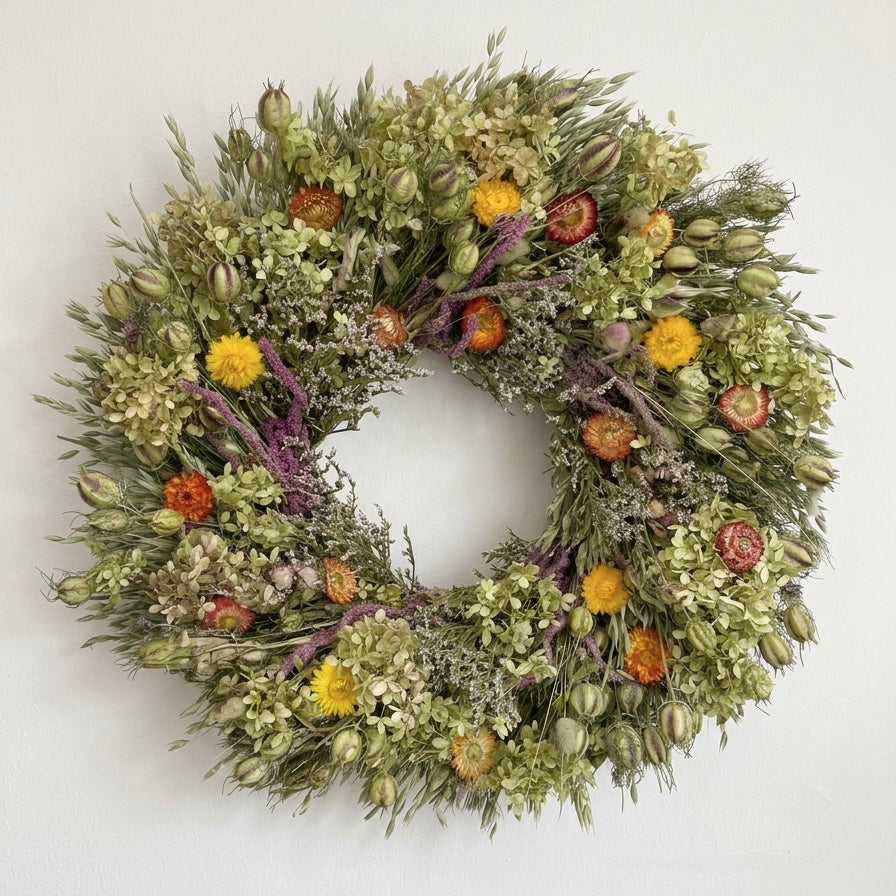 Dried Hydrangea Medley Wreath