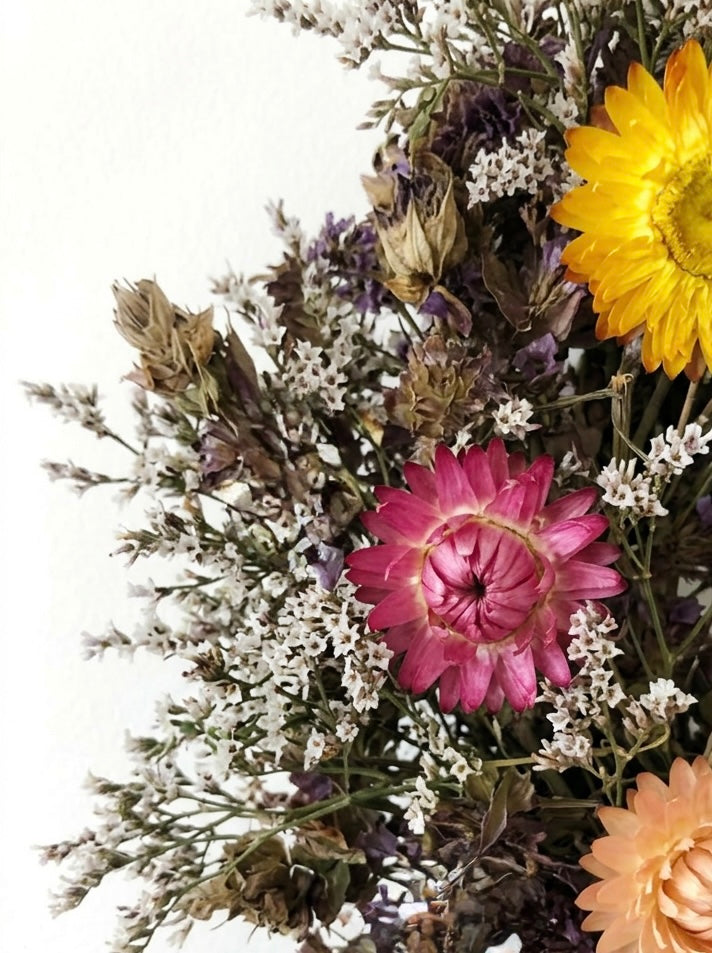Dried Summer Strawflowers Wreath