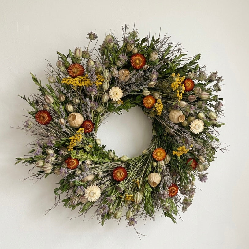 Dried Auric Boxwood Wreath