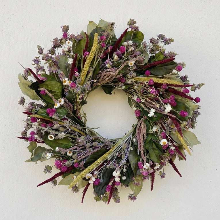 Dried and Preserved Vesper Fields Wreath