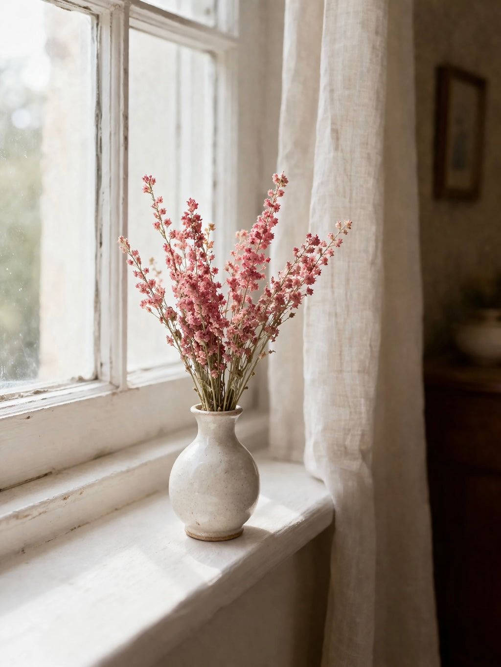 Dried Pink Larkspur Bouquet