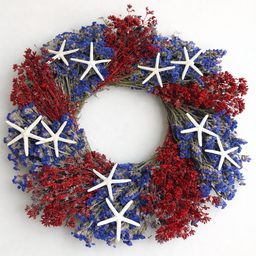 Dried Americana Seas Wheel Wreath
