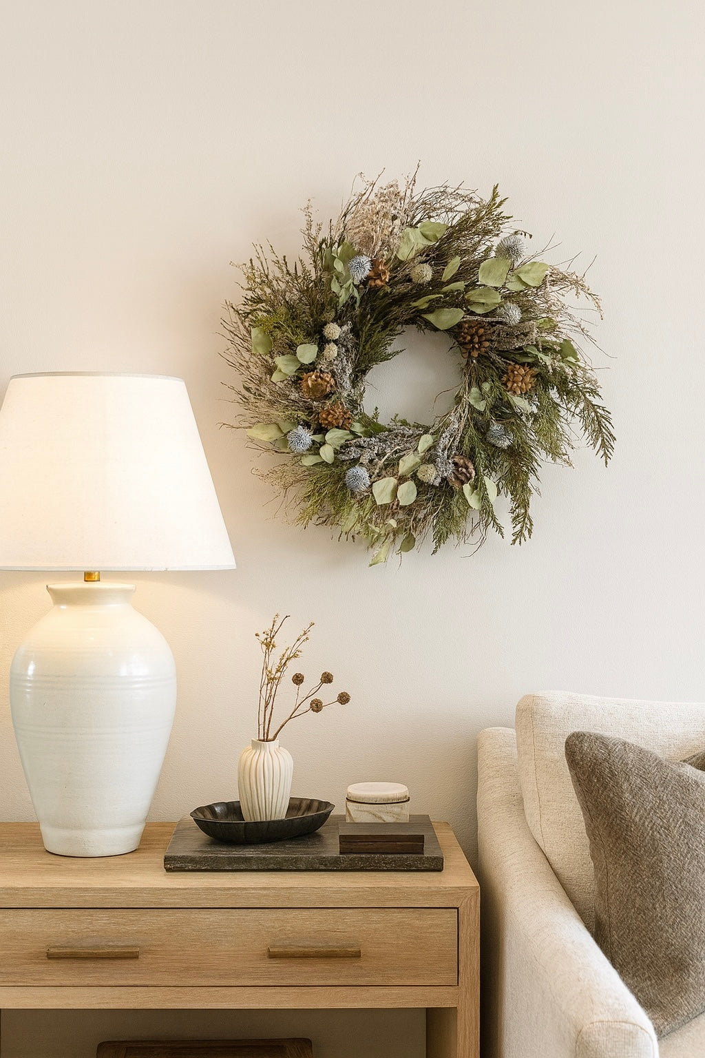 Dried and Preserved Cedar Branches Wreath