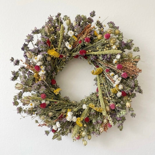 Dried Honey Field Wreath