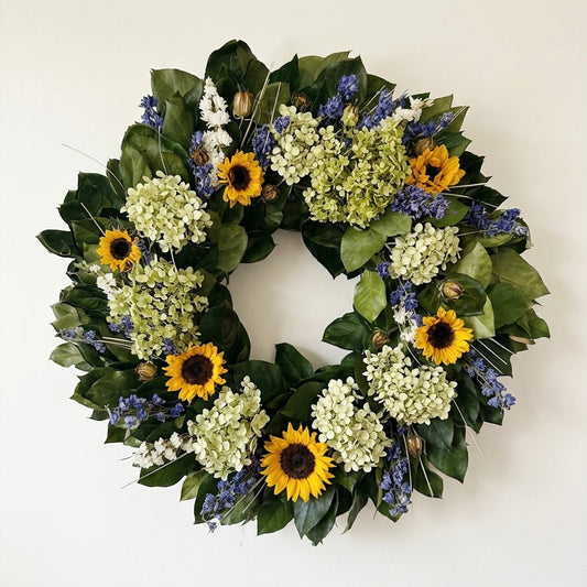 Dried and Preserved Aria Sunflower Wreath