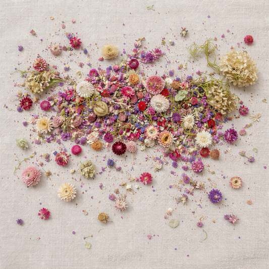 Everlasting Dried Flower Confetti with Hydrangea and Strawflowers