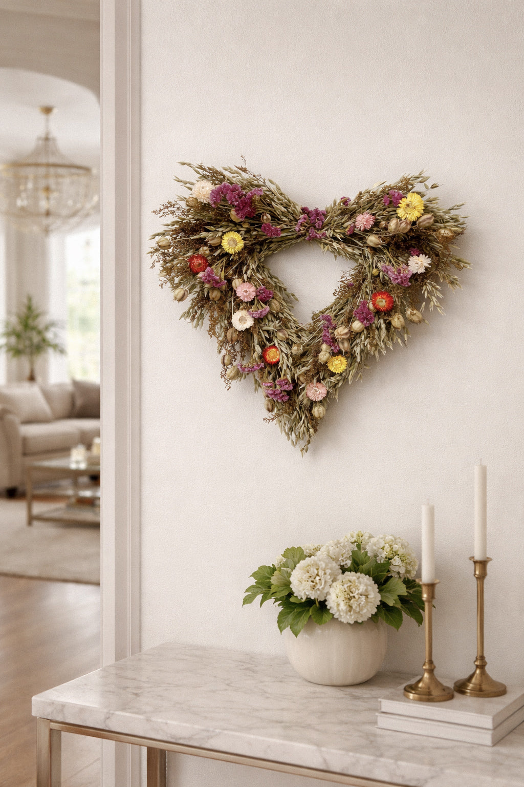 Dried Fieldnotes Heart Wreath