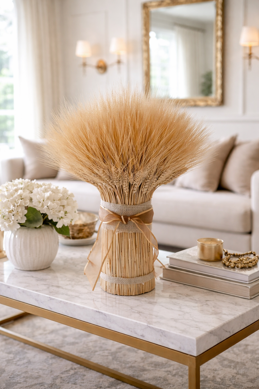 Dried Sunhaven Wheat Stack Centerpiece