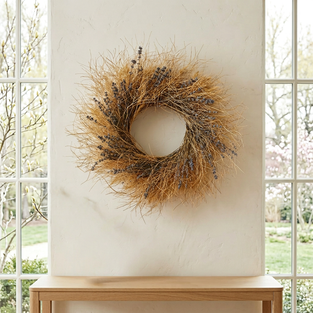 Dried Grasslands Lavender Wreath