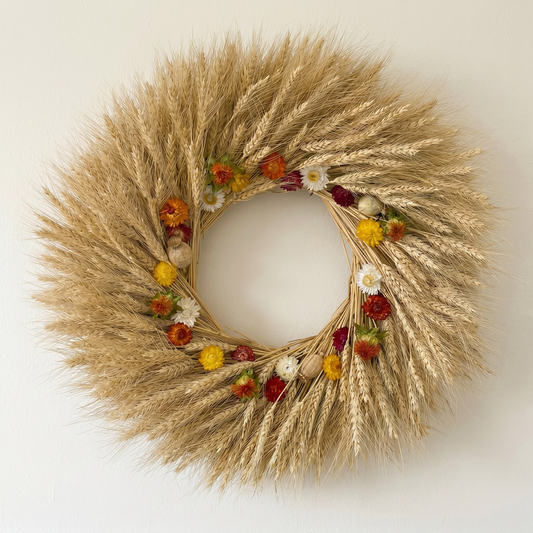 Dried Wheat Halo Wreath