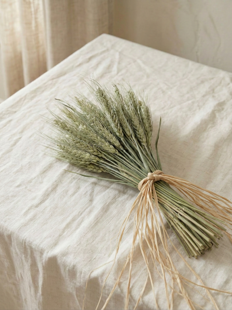 Dried Green Wheat Bunch Bouquet (1 pound each)