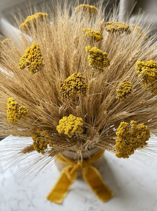 Dried Countryside Gold Wheat Stack Centerpiece