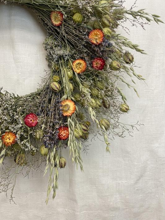Dried Vintage Prairie Wreath