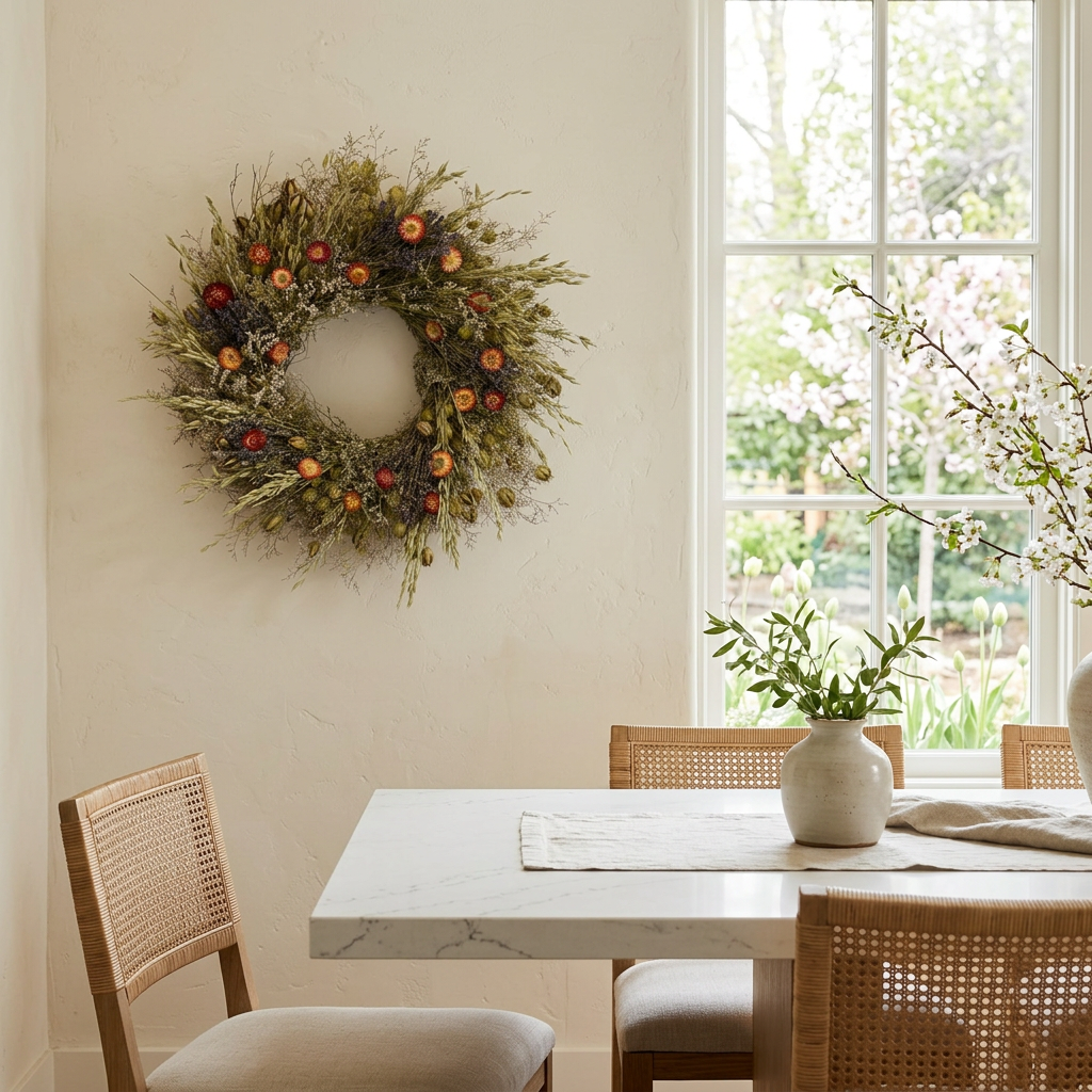 Dried Vintage Prairie Wreath