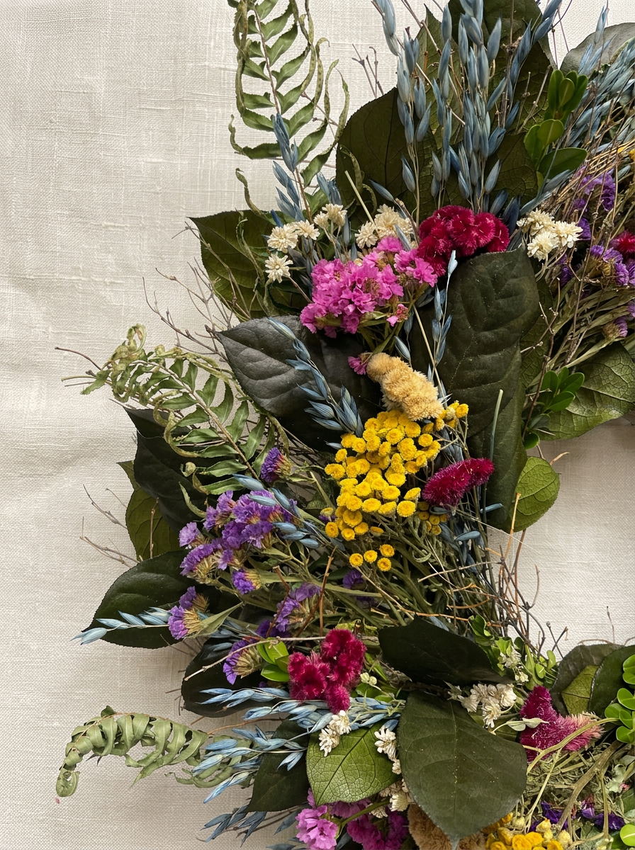Dried and Preserved Garden Celebration Wreath
