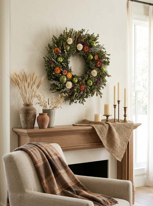 Dried Harvest Apples Wreath