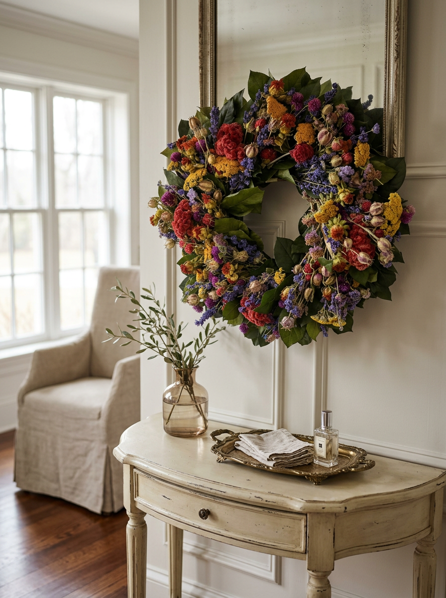 Dried and Preserved Painter’s Garden Wreath