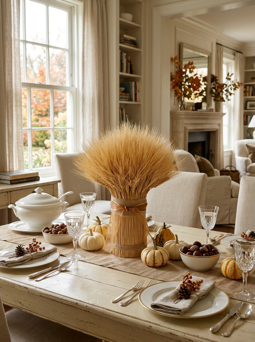 Dried Sunhaven Wheat Stack Centerpiece