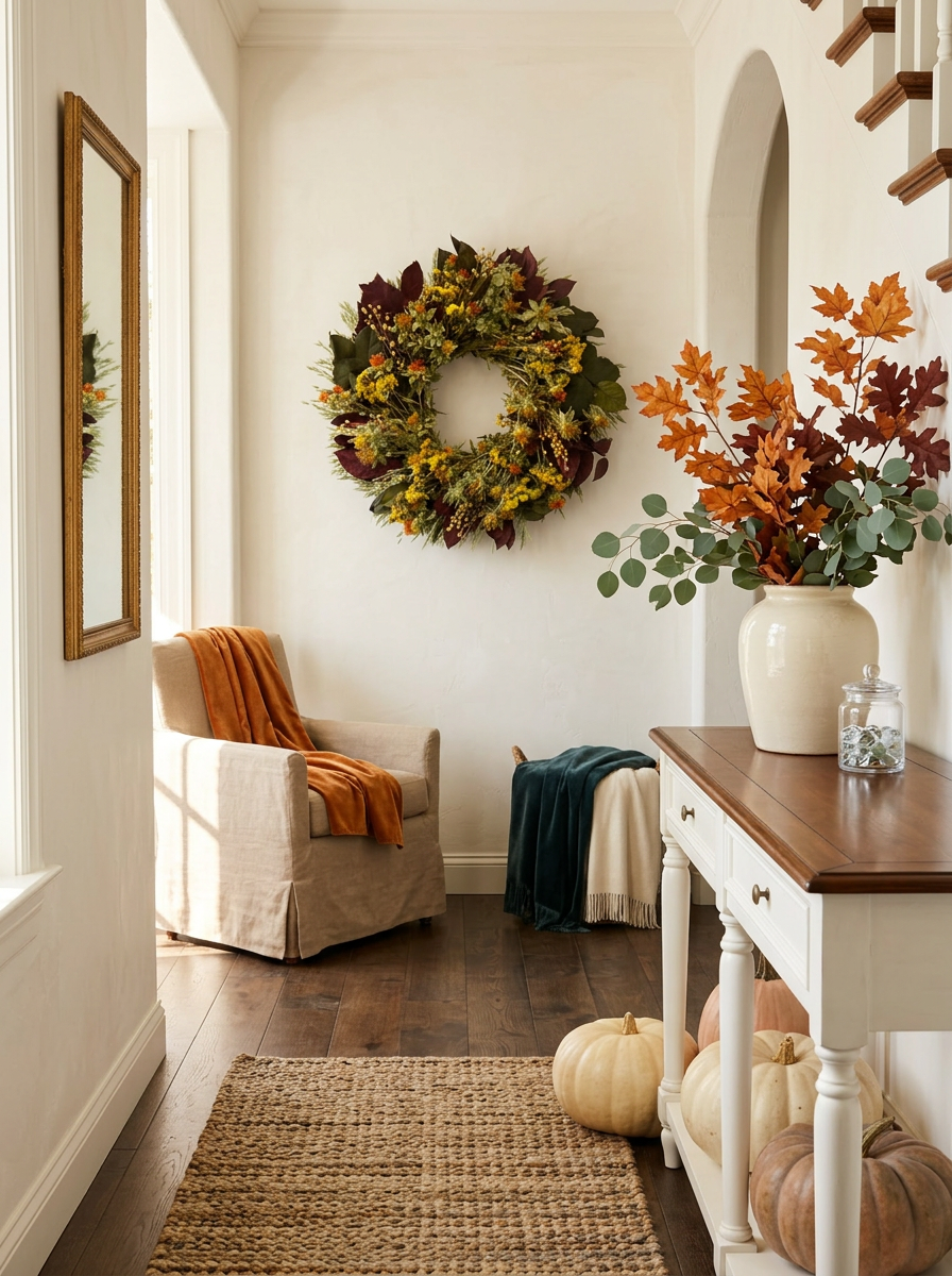 Dried and Preserved Autumn Welcome Wreath