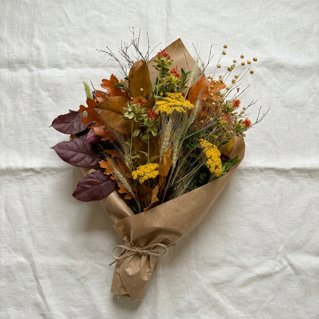 Dried and Preserved Golden Stillness Bouquet