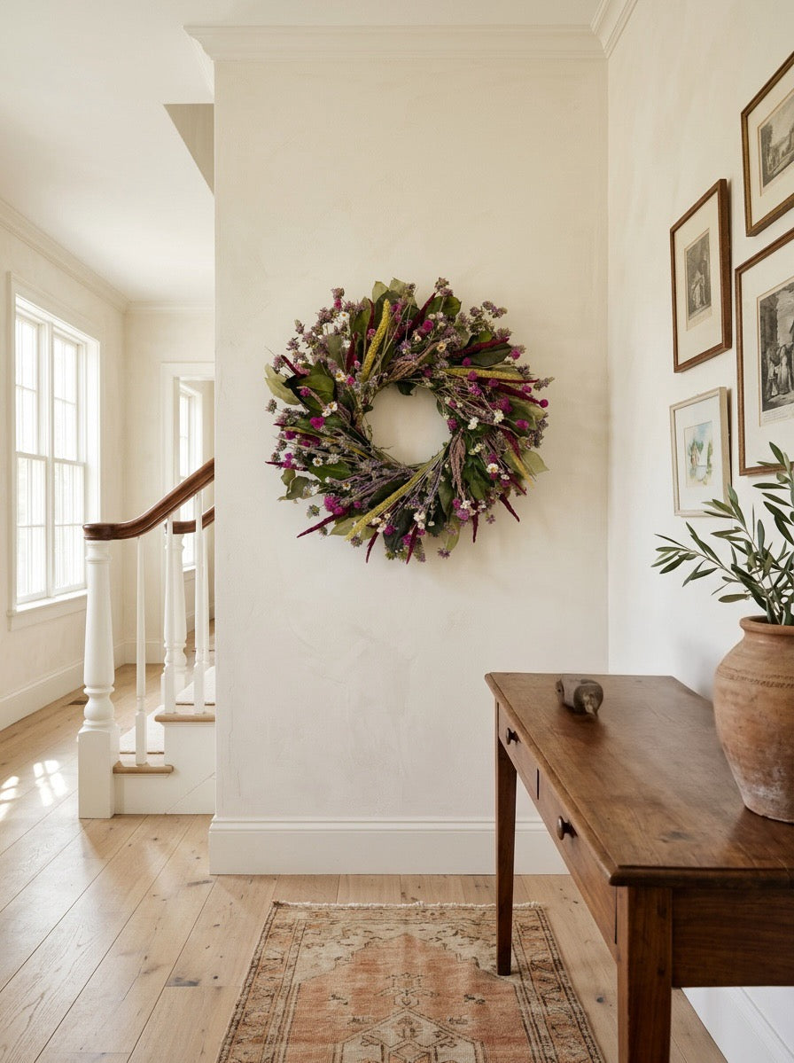 Dried and Preserved Vesper Fields Wreath