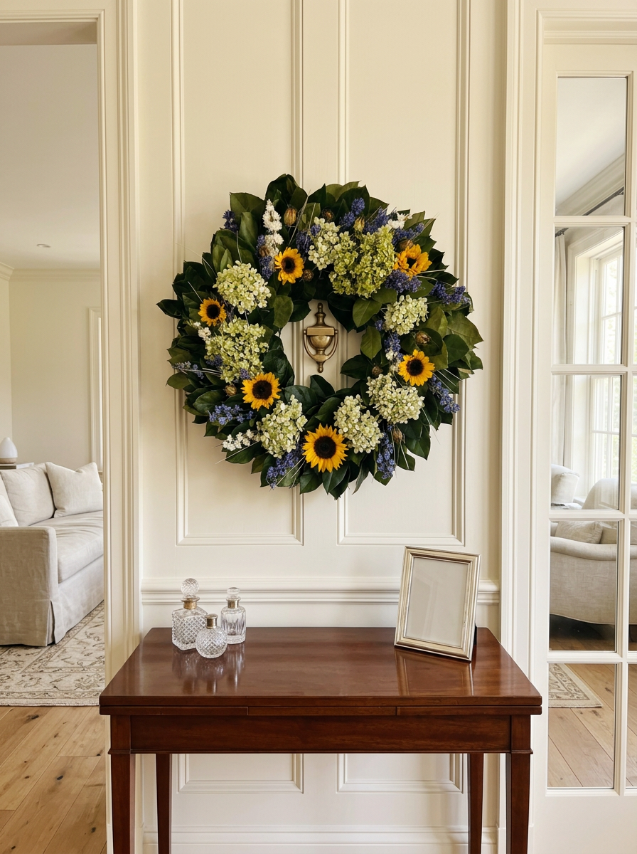 Dried and Preserved Aria Sunflower Wreath