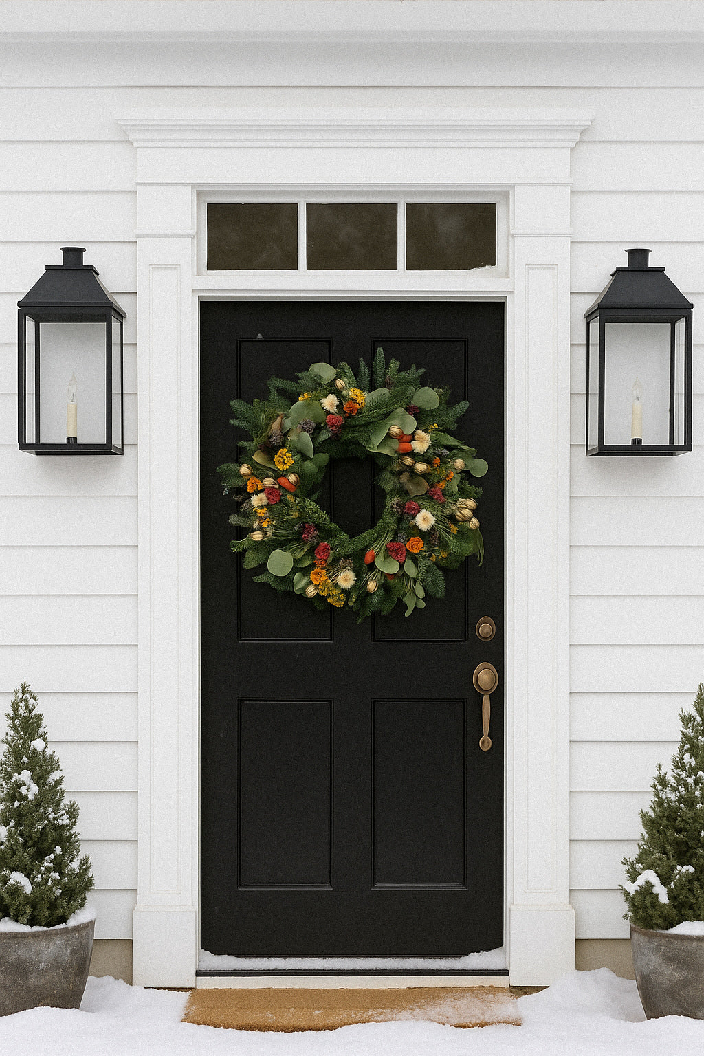 Fresh Evergreens Botanical Yuletide Wreath