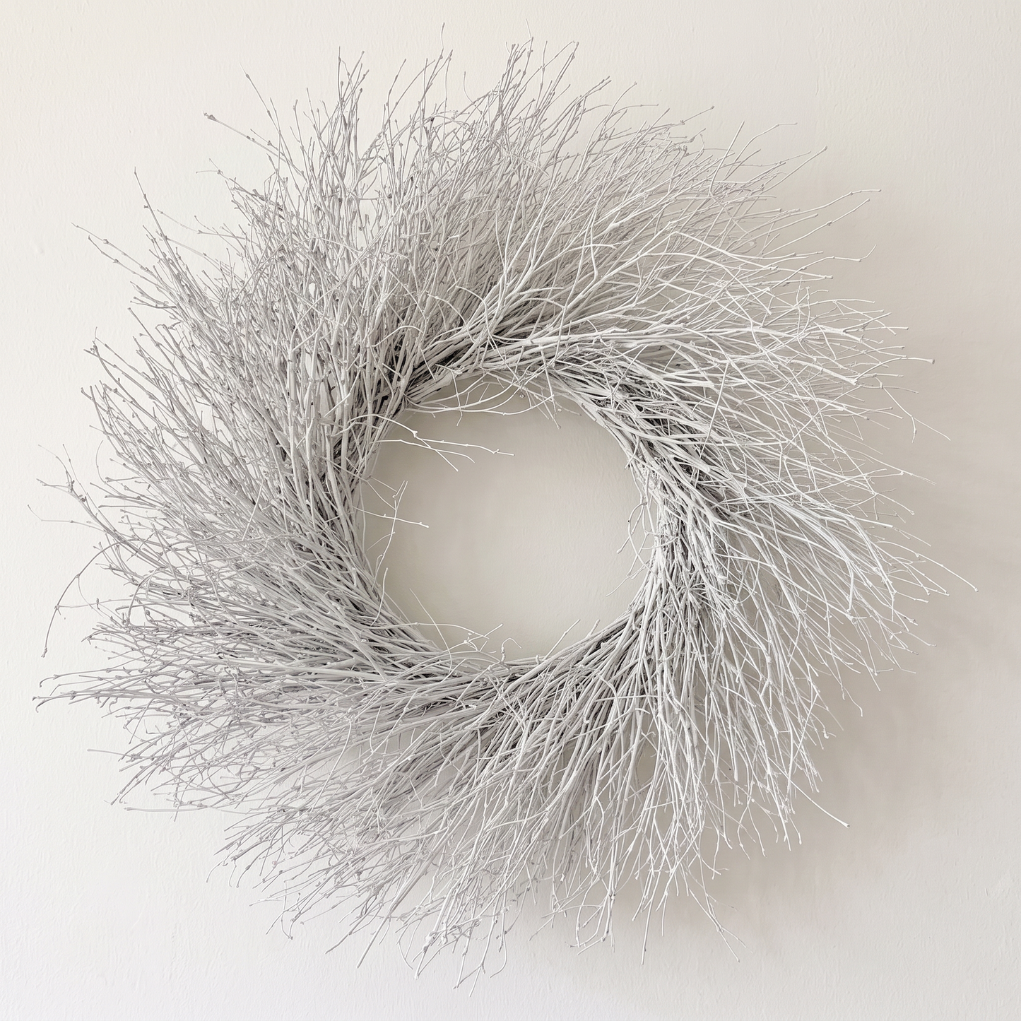 Dried Quail Brush White Twig Wreath