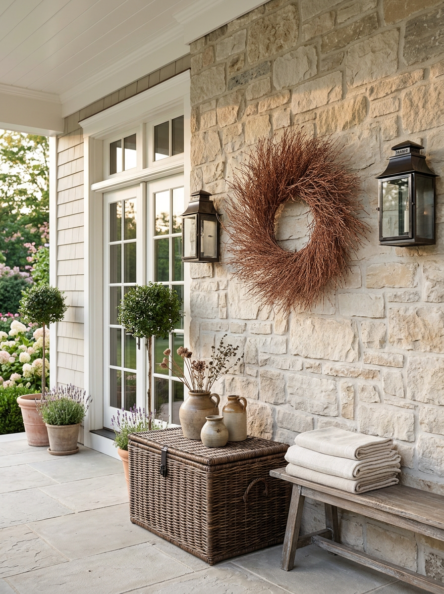 Dried Quail Brush Metallic Copper Twig Wreath