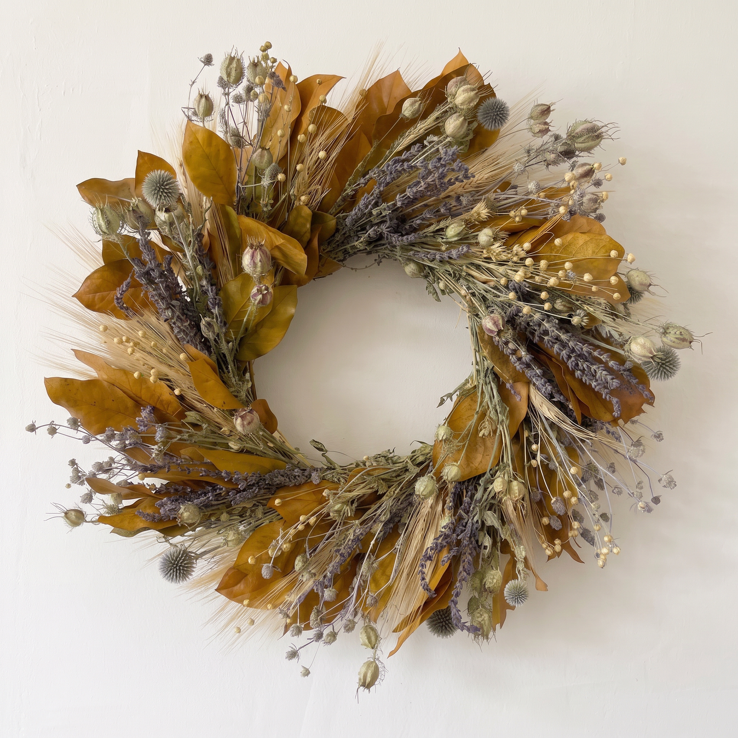 Dried and Preserved Autumn Gold Wreath
