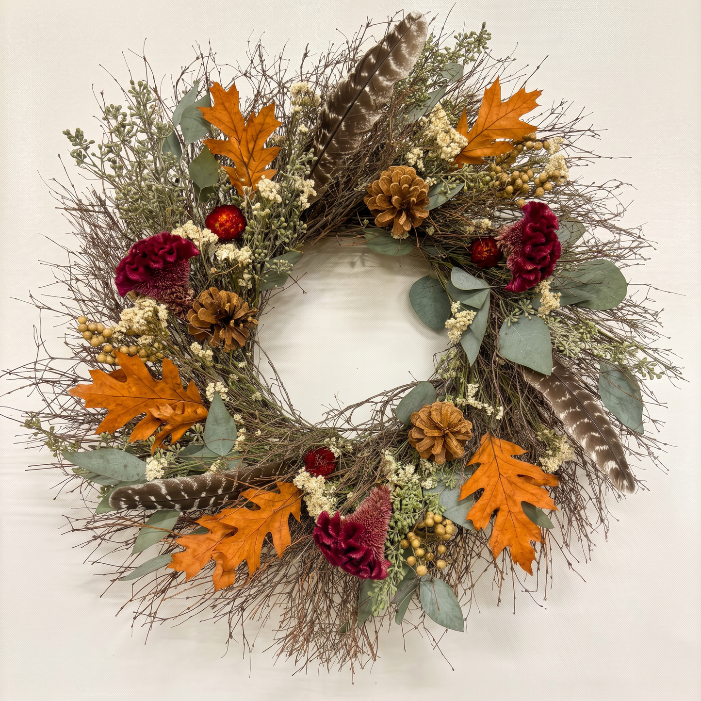 Dried Grateful Gatherings Wreath