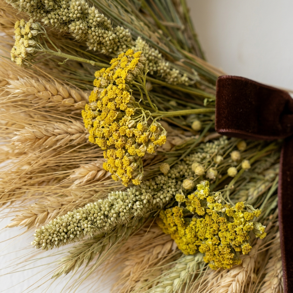 Dried Golden Grain Wreath