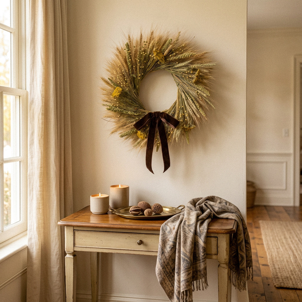 Dried Golden Grain Wreath