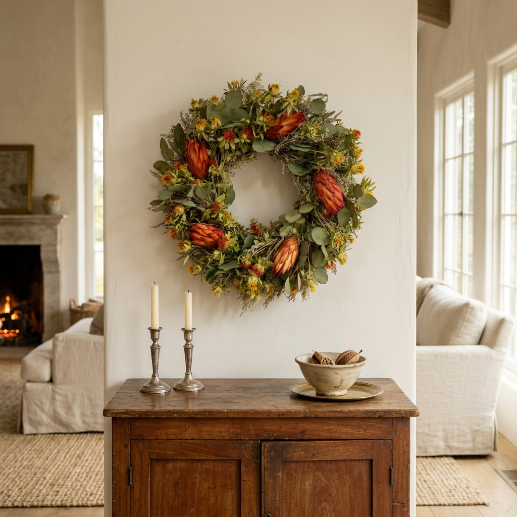 Dried Indian Sunset Wreath