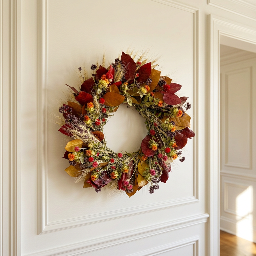Dried and Preserved Fall Moonlight Wreath