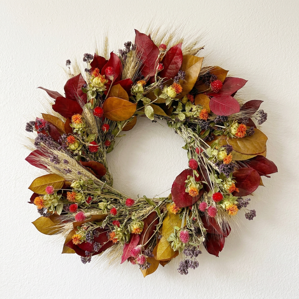 Dried and Preserved Fall Moonlight Wreath