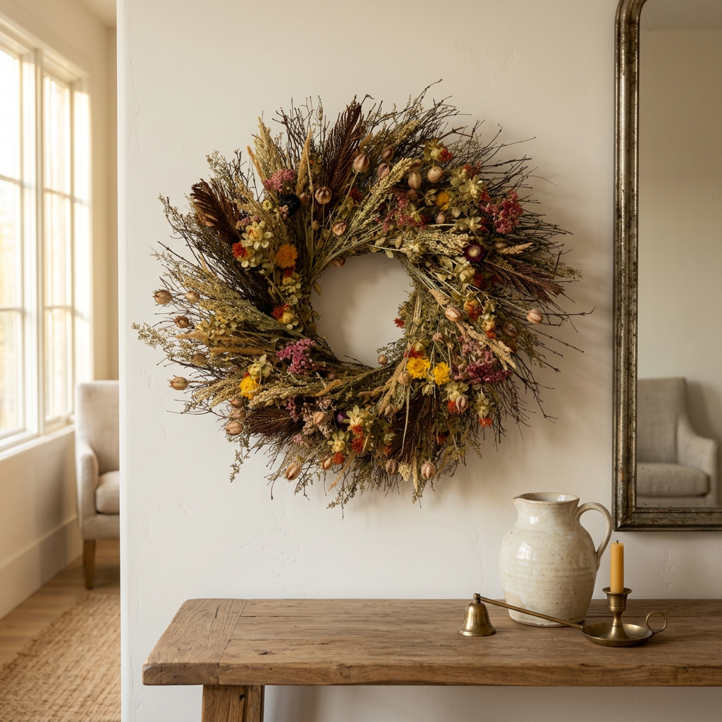 Dried Burnished Bloom Wreath