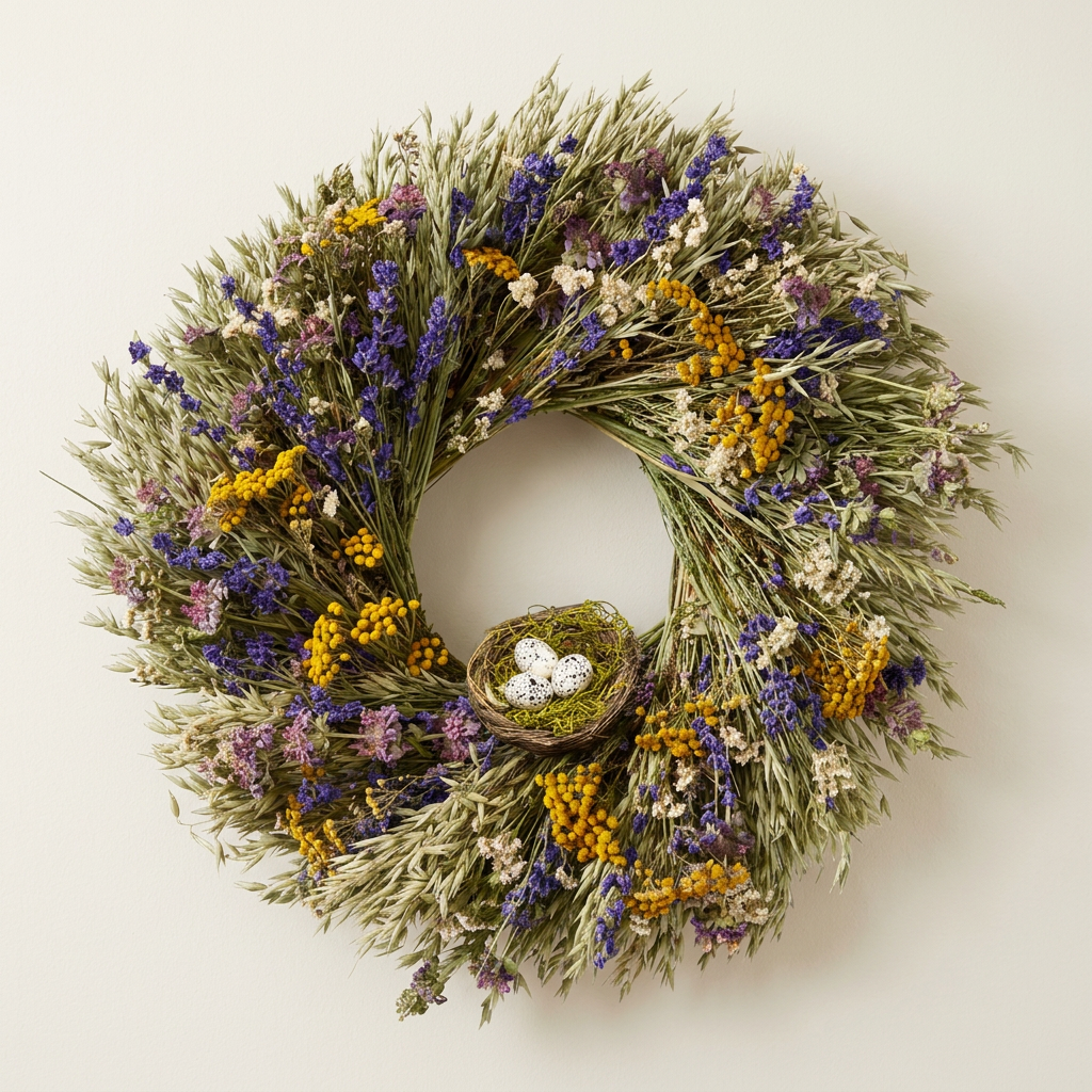 Dried Nestled Meadow Wreath