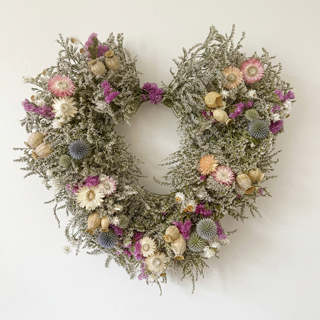 Dried 2:22 Heart Wreath