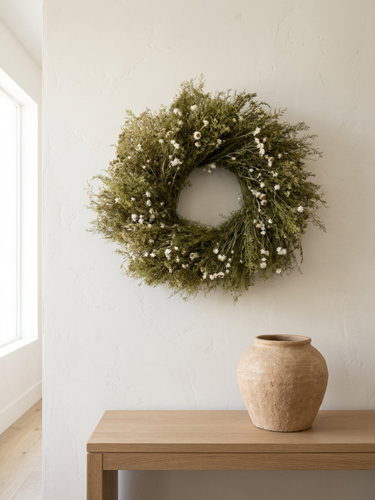 Dried Ammobium Gardens Wreath
