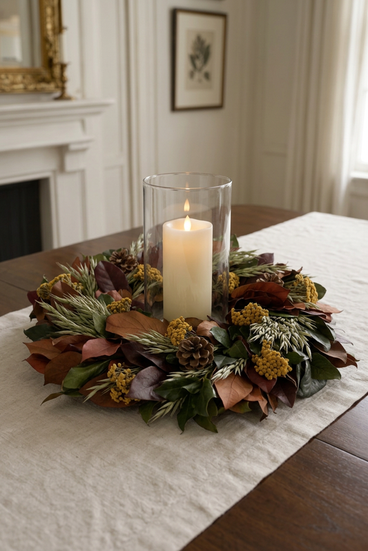 Dried and Preserved Deciduous Montage Wreath
