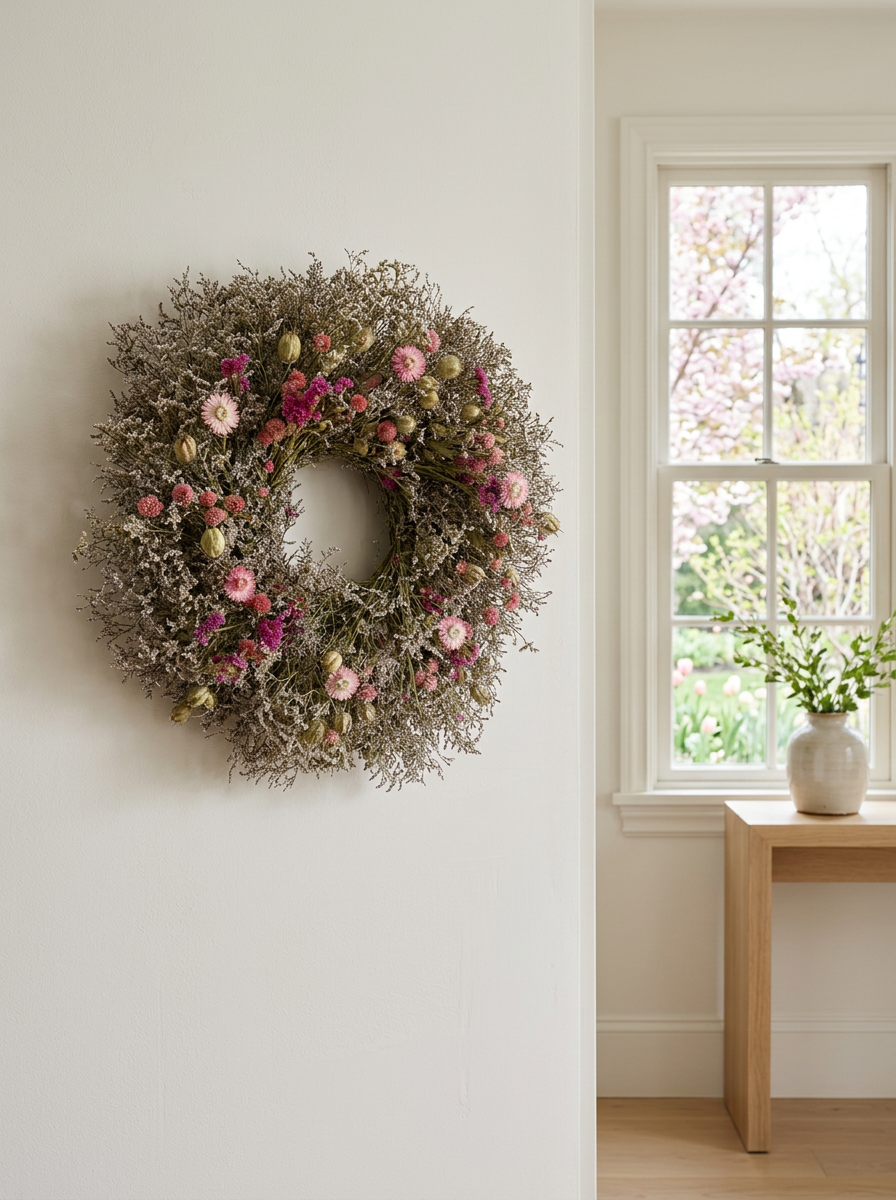 Dried Pink Botanical Wreath