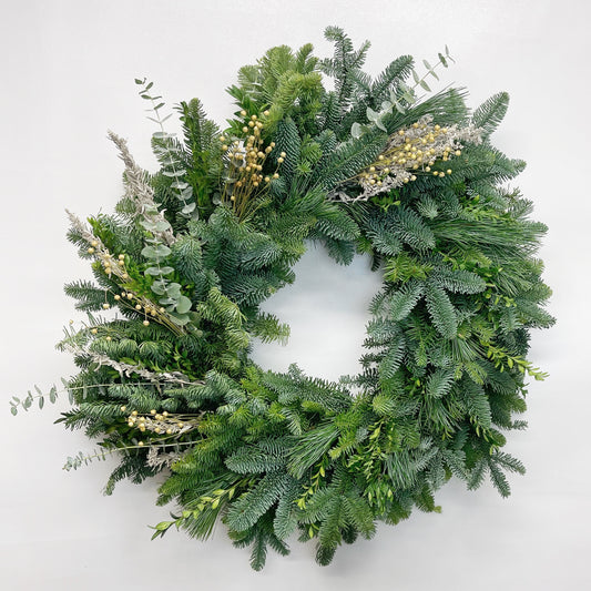 Fresh Evergreens Scandinavian Christmas Wreath