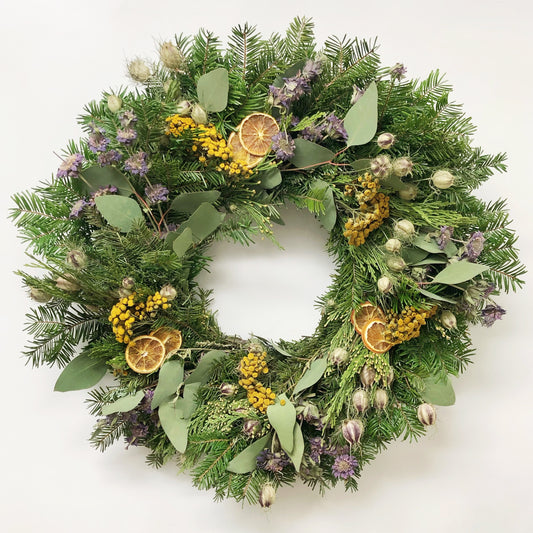 Fresh Evergreens Winter Harvest Wreath