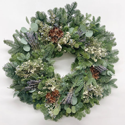 Fresh Evergreens Lavender and Lodgepole Wreath