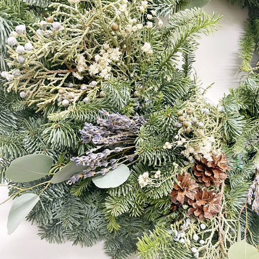 Fresh Evergreens Lavender and Lodgepole Wreath