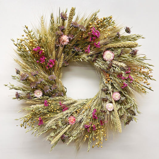 Dried Strawflowers Romance Wreath