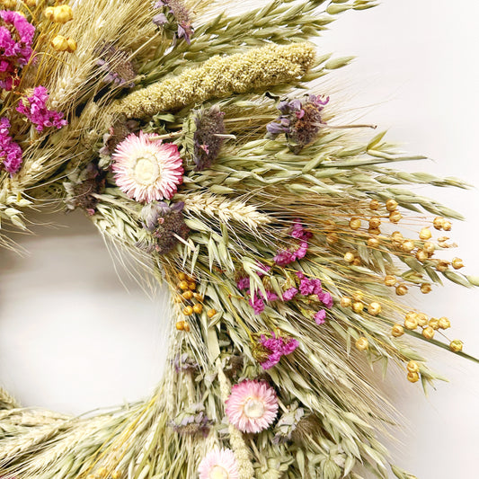 Dried Strawflowers Romance Wreath