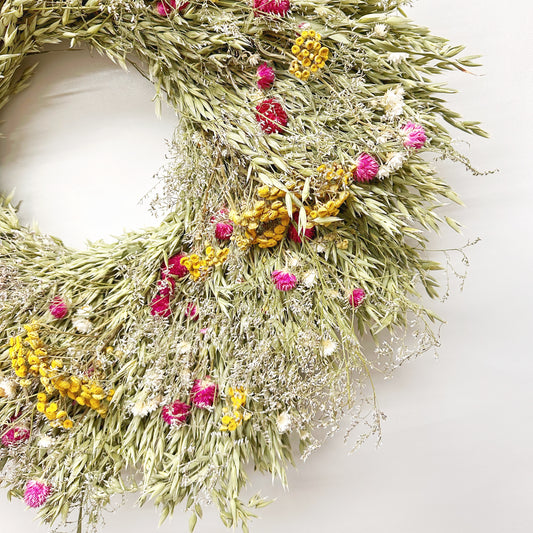 Dried Sunlit Spring Wreath